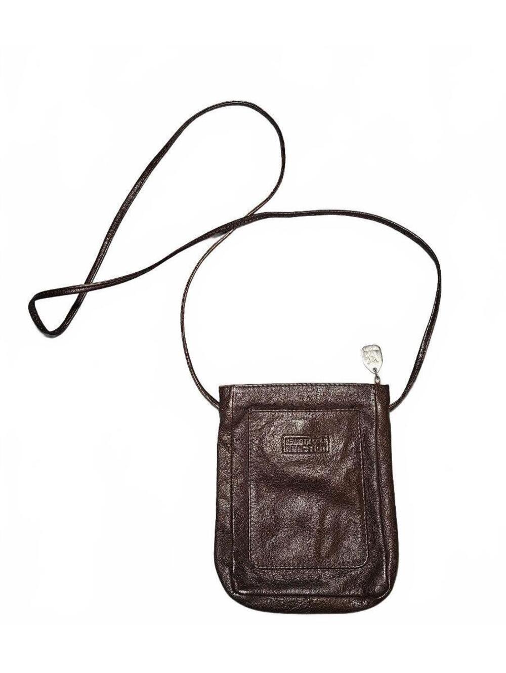 Kenneth Cole Reaction Brown Leather Crossbody Bag with Front